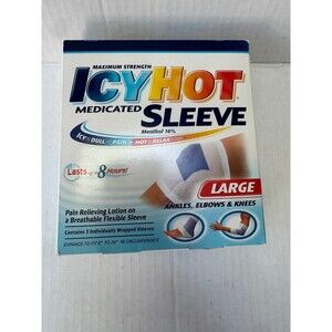 Icy Hot Maximum Strength Medicated Knee, Ankle, Elbow Sleeve Large 3 Count
